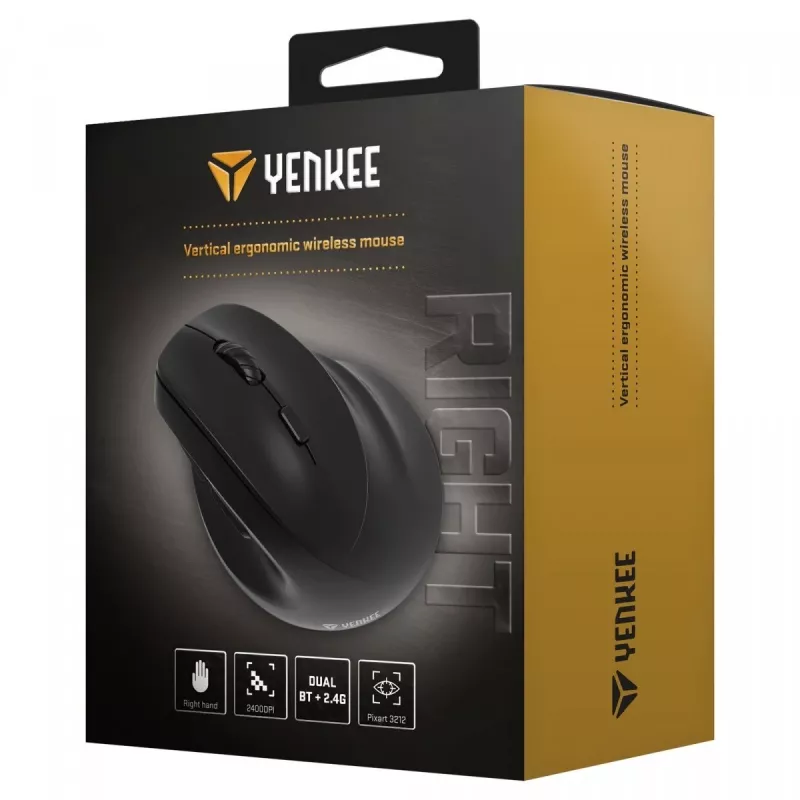 Mouse ergonomico wireless per destrorsi, Dual WL+BT