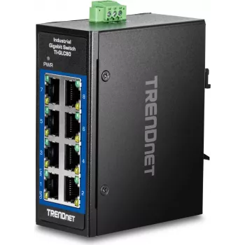 Trendnet switch mini industriale Gigabit 8 porte per guida DIN