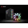 Savio Noctis Glass RGB Cube case per PC, ATX/Micro-ATX/Mini-ITX, frontale in vetro temperato, ventole RGB, nero