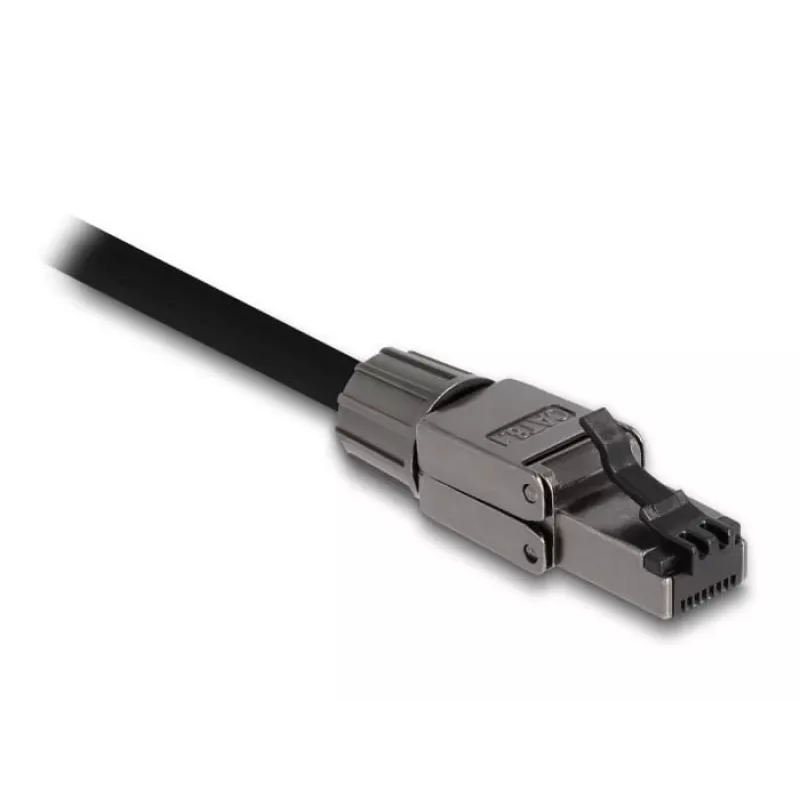 Cavo di rete DeLOCK connettore maschio RJ45 Cat.8.1 STP senza attrezzi nero