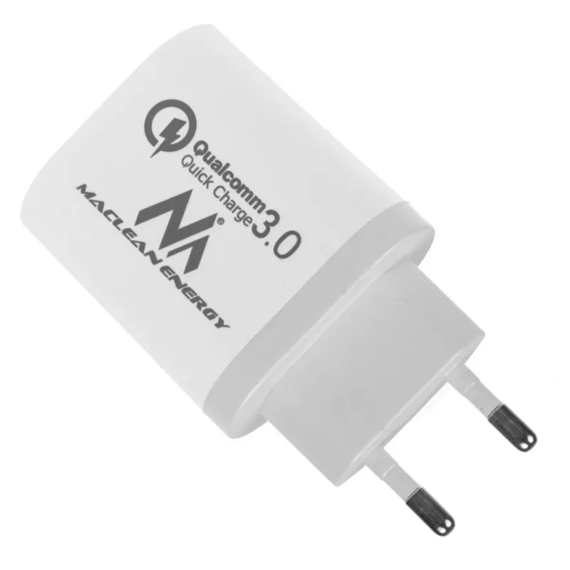 Caricabatterie da parete MACLEAN MCE479W — caricabatterie rapido USB 3 porte, potenza totale 18W