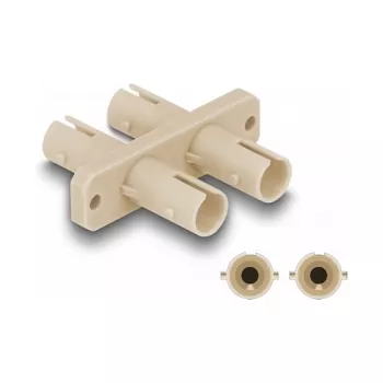 DeLOCK Accoppiatore in fibra ottica ST duplex femmina a ST duplex femmina beige
