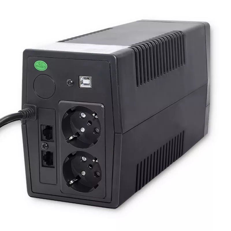 Qoltec Monolith UPS doppia conversione Online 0,65 kVA 360 W 2 prese AC