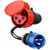 go-e CH-04-31 adattatore per Gemini flex 11 kW, CEE rosso 16 A trifase a CEE blu 16 A, IP55, 0,3 m, nero