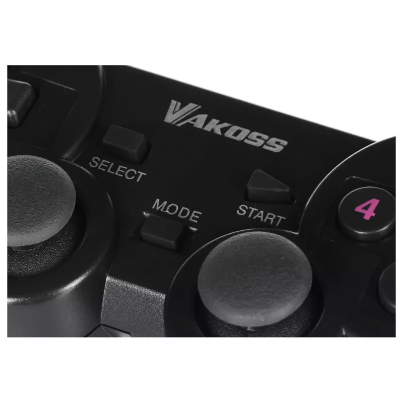 VAKOSS GP-4705BK gamepad wireless USB, PC/PS3, vibrazione dual shock, analogico/digitale, nero