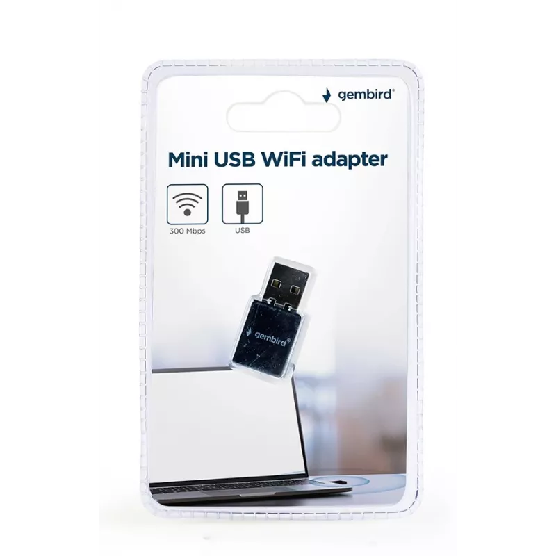 Adattatore WLAN USB 2.0 Gembird WNP-UA300-01 — RTL8192EU, 2,4 GHz, 802.11b/g/n, 300 Mbit/s