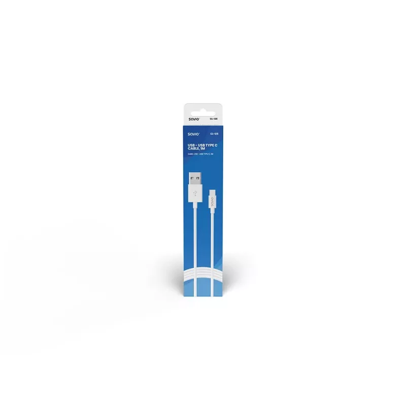 Cavo Savio USB – USB Type-C 5A, 1m CL-126 bianco