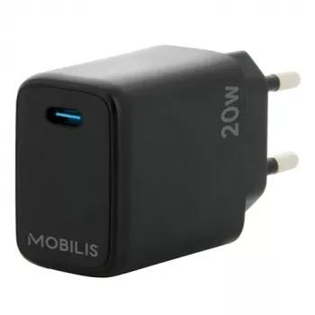 Mobilis - alimentatore - rapido - 20 Watt - PD/PPS (24 pin USB-C) - nero - Europa (001361)