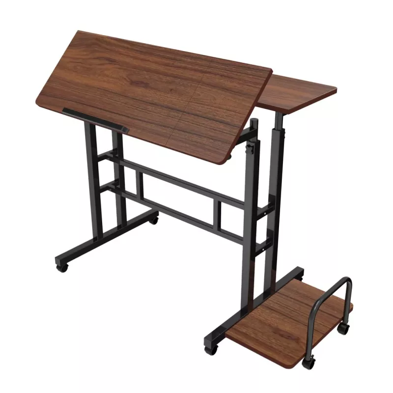 Tavolino mobile per laptop Maclean, nero, 80x60 cm, max. 50 kg, regolabile in altezza 67-115 cm, MC-124 B