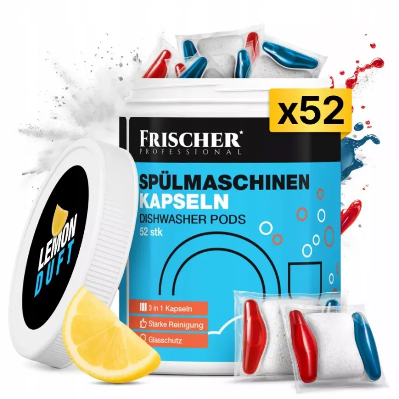 Frischer capsule detersivo 3-in-1 per lavastoviglie, 52 pz.