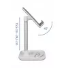 Supporto telescopico per smartphone e tablet DeLOCK con ripiano, argento/bianco