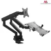 Supporto da tavolo doppio per monitor e laptop MACLEAN MC-813 per schermi 17–32 pollici, VESA 75x75/100x100