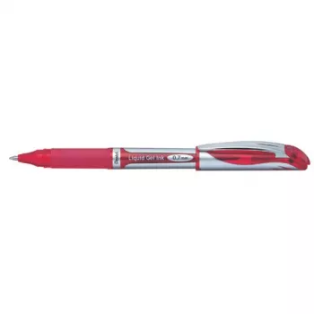 Penna a scatto con clip retrattile Pentel Energel XM Klick rossa
