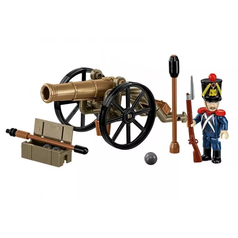 Set di costruzioni artigliere francese con cannone, 97 pezzi