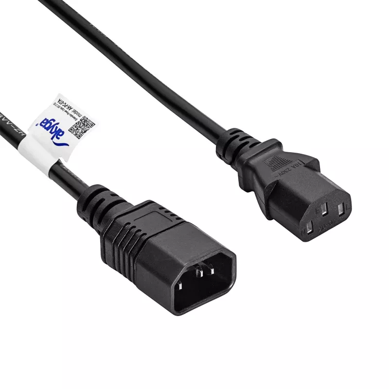 Prolunga di alimentazione Akyga AK-PC-07A IEC C14 a IEC C13, 3x 0,75 mm², 3 m, nero