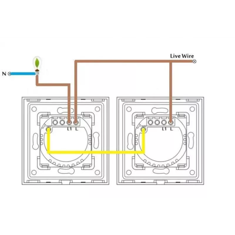 Interruttore touch singolo Spring modello 0 vetro nero