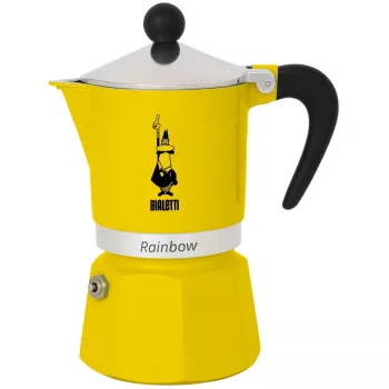 Caffettiera Moka Bialetti Rainbow nero/giallo — caffettiera in alluminio per piano cottura, 1 pezzo
