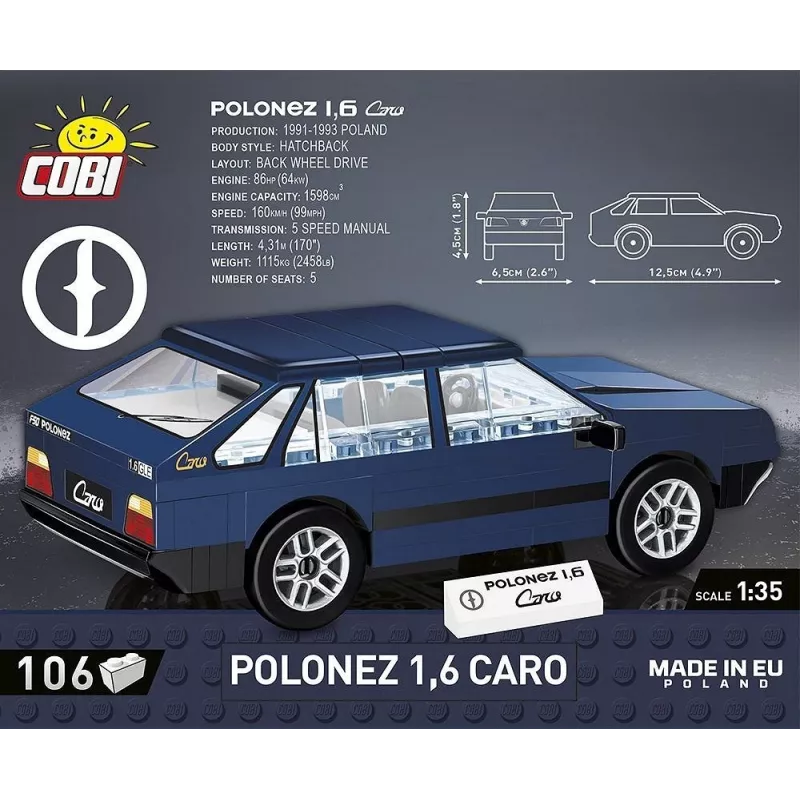 Kit di montaggio Cobi Polonez 1,6 Caro – scala/modello non specificati, costruzione in plastica, MPN 24589