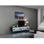 Supporto TV cama meble VIGO NEW 30/180/40, 1800×400×300 mm, piano superiore nero, struttura in truciolare