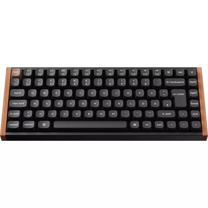 Keychron K2 HE (nero/legno, layout DE, Gateron Double-Rail Magnetic Nebula, telaio in alluminio)