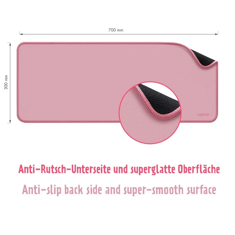 Tappetino da scrivania XXL per mouse e tastiera, rosa