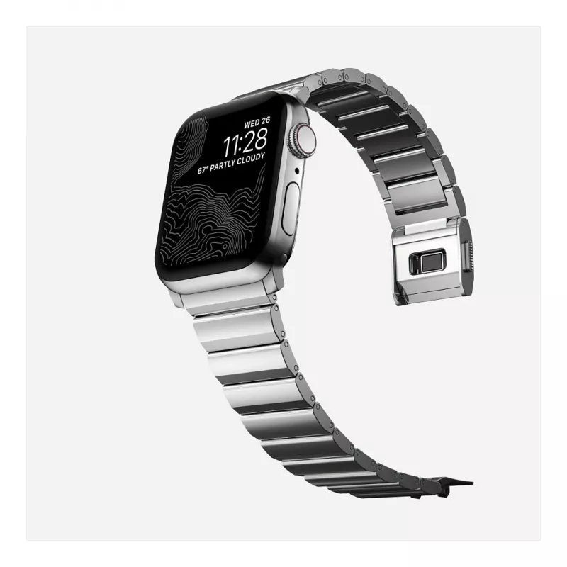 Cinturino Nomad NM1A4HSXS0 per sportwatch, acciaio inox, argento, larghezza 35 mm, 108,9 g