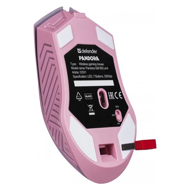 Mouse da gaming wireless DEFENDER P ANDORA PINK interfaccia