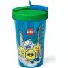Room Copenhagen LEGO Bicchiere con cannuccia Iconic Boy azzurro (blu/verde, 500 ml)