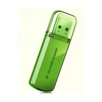 Chiavetta USB Silicon Power Helios 101 — 8 GB, USB 2.0, Type-A, verde, con cappuccio