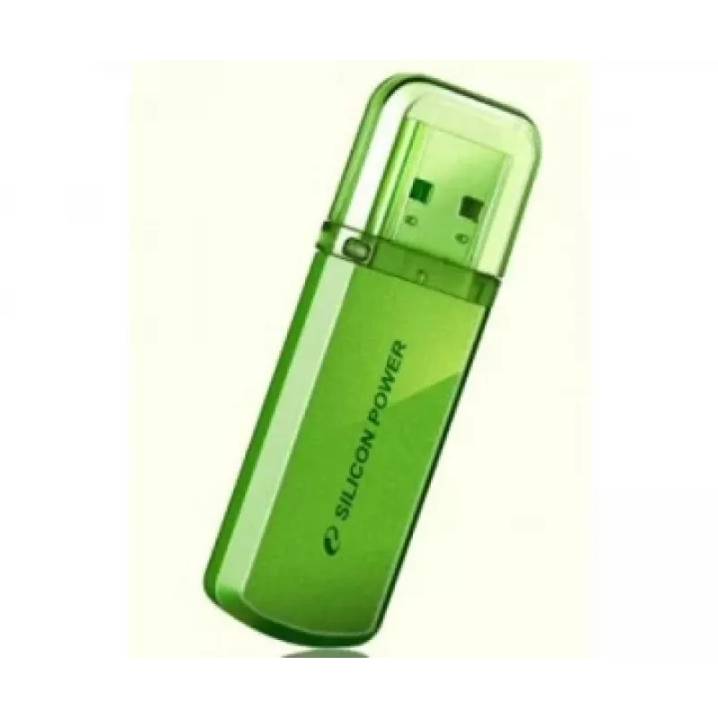 Chiavetta USB Silicon Power Helios 101 — 8 GB, USB 2.0, Type-A, verde, con cappuccio