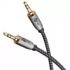 Plus Cavo di collegamento audio AUX 3,5 mm stereo (nero/argento, 2 metri)