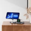 Stazione di ricarica wireless pieghevole 3 in 1 UNITEK P1300AGY01 Qi2 15 W, grigio