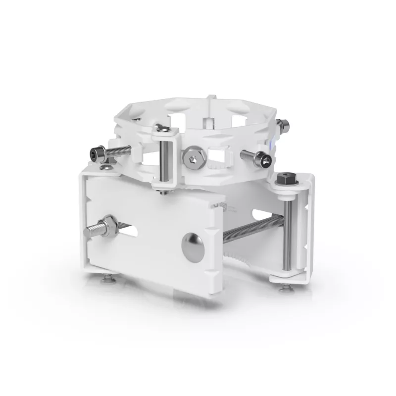 Ubiquiti UACC-Wave-AP-Micro-Mount staffa di montaggio su palo per 4 Wave AP Micro, acciaio inox, palo 25–76 mm, bianca