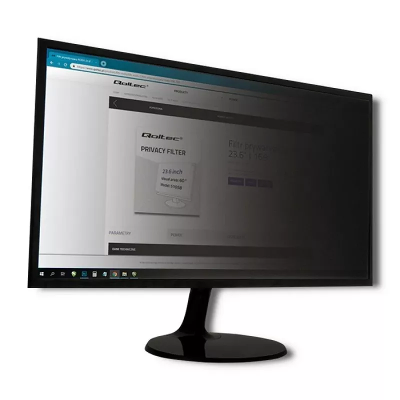 Filtro privacy Qoltec GDPR 23 | 16:9 | Eye Care | Panoramic