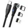 Cavo USB RealPower MagneticCharge 100 1m USB-C nero