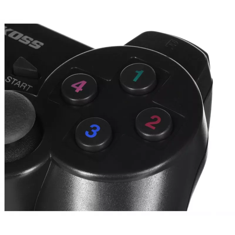 VAKOSS GP-4705BK gamepad wireless USB, PC/PS3, vibrazione dual shock, analogico/digitale, nero