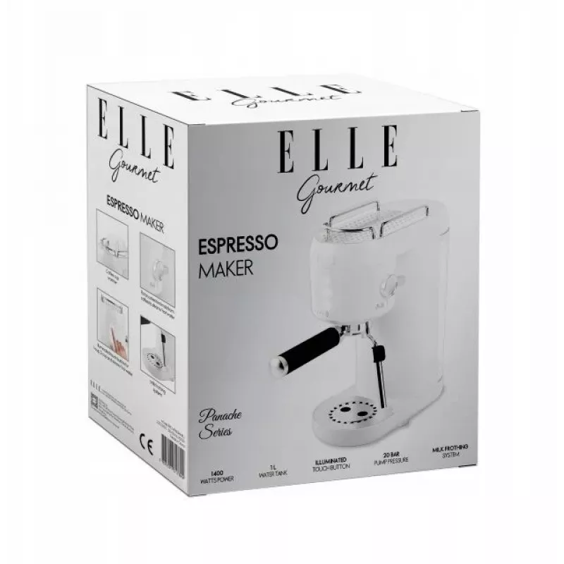 Caffettiera Elle EKCMP801WHEU bianca – compatta caffettiera domestica con filtro/estetica espresso