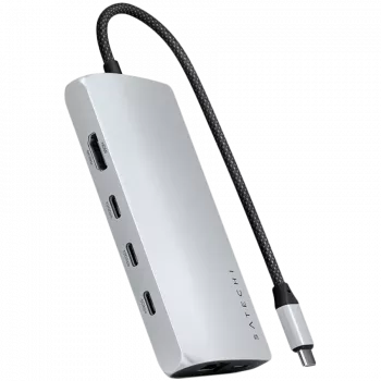 Satechi ST-P8KES adattatore multiporta USB-C 8K con Ethernet V3, argento