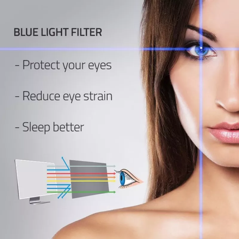 Qoltec 51049 filtro luce blu 27 | 16:9 | protezione occhi | antiriflesso