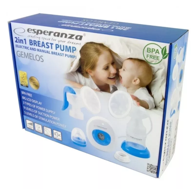 Tiralatte ESPERANZA ECM003B elettronico 150 ml, display integrato, blu/bianco, 100–240 V AC