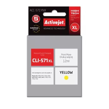 Activejet ACC-571YNX inchiostro (sostituto per Canon CLI-571XLY; Supreme; 12 ml; giallo)
