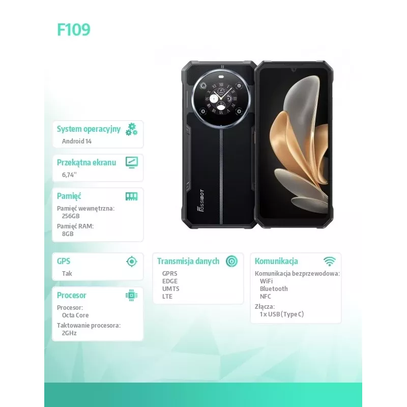 Smartphone FOSSiBOT F109 nero — F109 nero modello CH