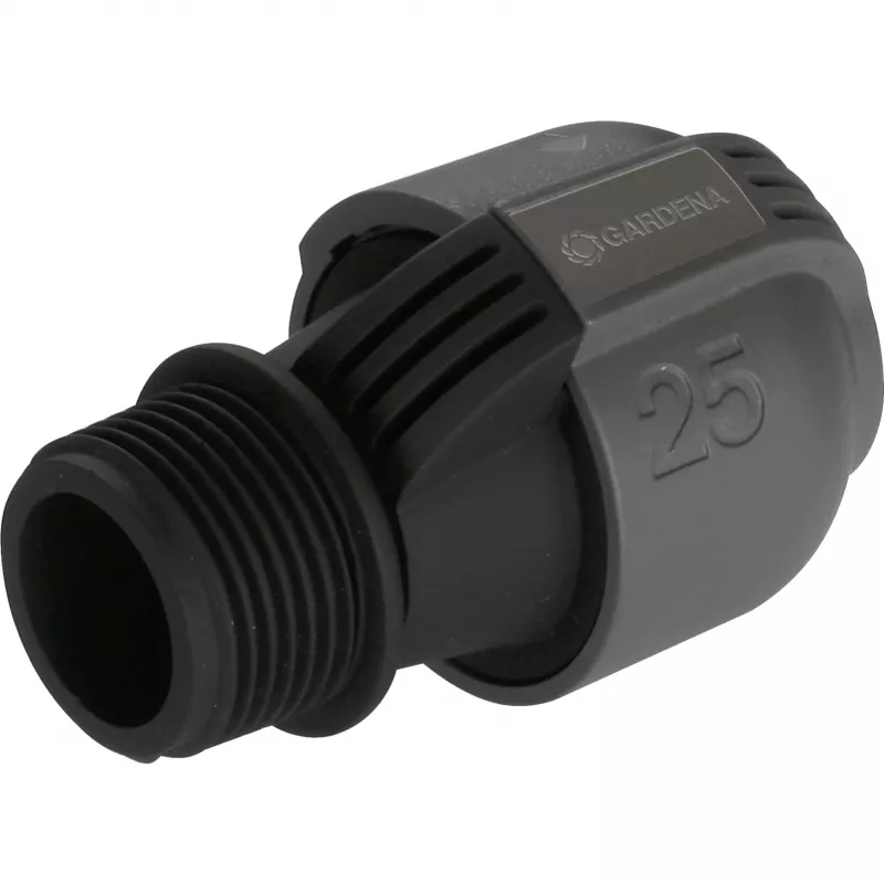 Connettore per sistema irrigazione 25 mm > 1, connettore nero/grigio