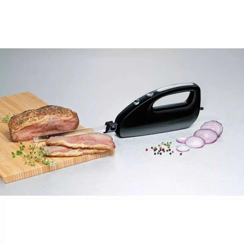 Coltello elettrico Rommelsbacher EM 150 120 W – lame in acciaio inox, lunghezza utile lama 15 cm, nero