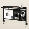 Pannello divisorio / organizer per scrivania Ergo Office, carico max. 10 kg, lavagna bianca, larghezza 1116 mm, nero, ER-301 B