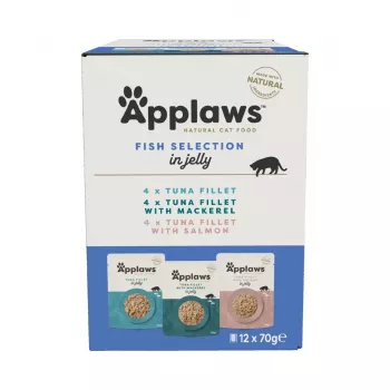 Applaws selezione di pesce multipack in brodo - cibo umido per gatti, 12 x 70 g