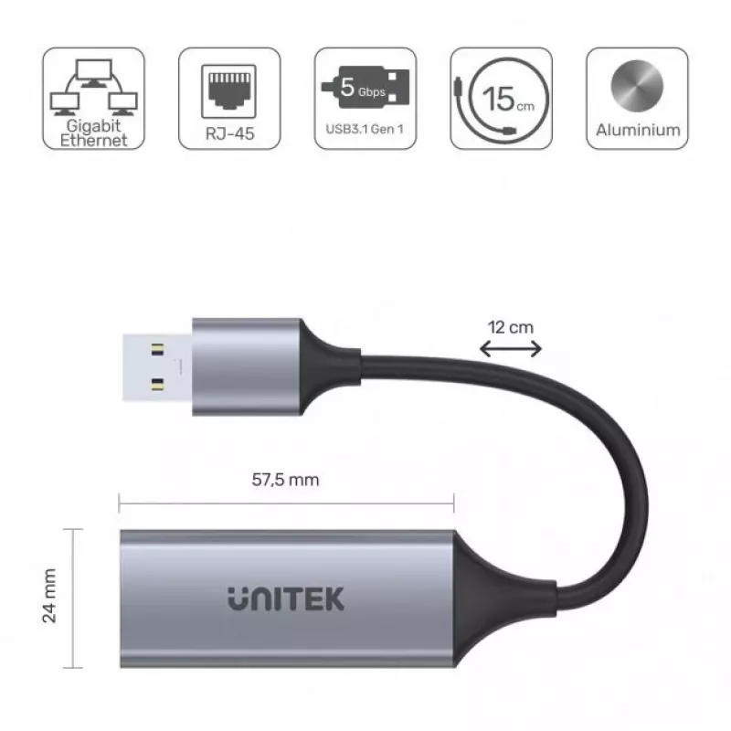 Scheda interfaccia Unitek U1309A, grigio, 57,5×24×16 mm
