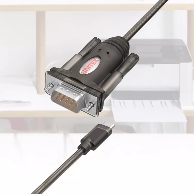 Unitek Y-1105K adattatore da USB-C a RS-232, 1,5 m, nero