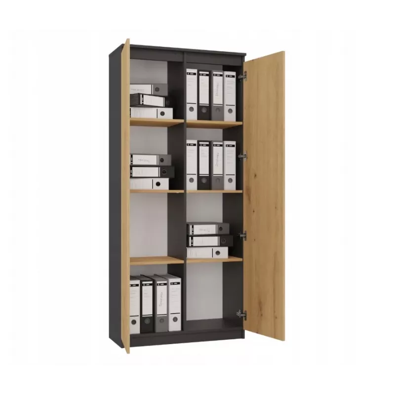 RS-80 HEMN libreria per ufficio, antracite/rovere artisan