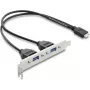 Scheda adattatore interna USB Type-E Key B DELOCK 67346 — 2× USB-A 5 Gbit/s con staffa
